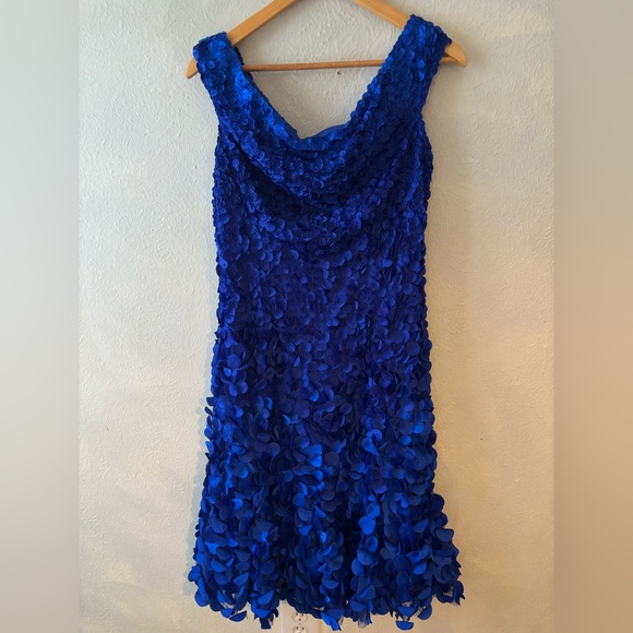 Theia Blue Petal off the shoulder Dress size 12 - Picture 1 of 8